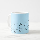 Mug Oiseaux bleu clair noir motif (Devant gauche)