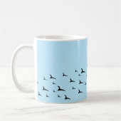 Mug Oiseaux bleu clair noir motif (Gauche)