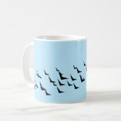 Mug Oiseaux bleu clair noir motif (Devant gauche)