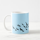 Mug Oiseaux bleu clair noir motif (Gauche)