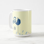 Mug Oiseaux bleus décoratifs modernes (Devant gauche)