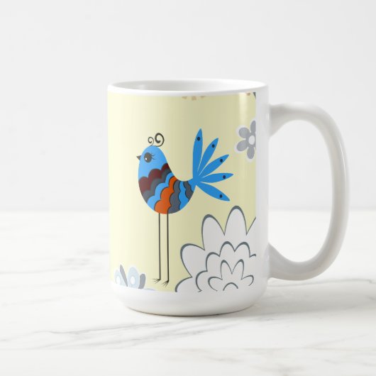 Mug Oiseaux bleus décoratifs modernes (Droite)