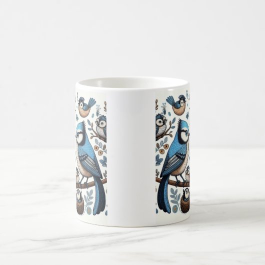 Mug Oiseaux bleus excentriques (Centre)