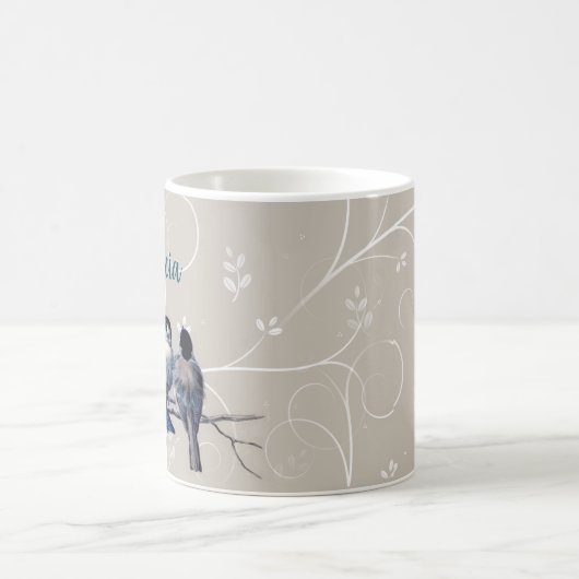 Mug Oiseaux bleus sur une branche (Centre)