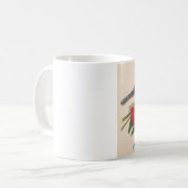 Mug oiseaux Brown avec fleurs et papillon (Devant gauche)