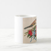 Mug oiseaux Brown avec fleurs et papillon (Centre)
