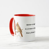 Mug Oiseaux cardinaux de Noël Faune festive (Devant gauche)