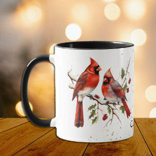 Mug Oiseaux cardinaux des baies rouges