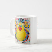 Mug Oiseaux coloré art abstrait gras géant mignon drôl (Devant gauche)