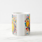 Mug Oiseaux coloré art abstrait gras géant mignon drôl (Centre)