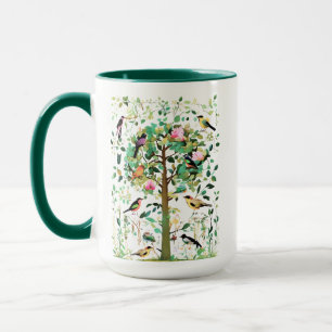 Mug Oiseaux colorés dans un arbre en fleurs