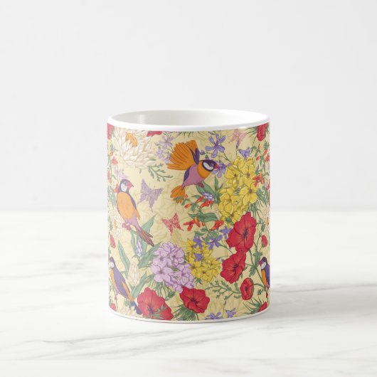 Mug Oiseaux colorés et fleurs (Centre)