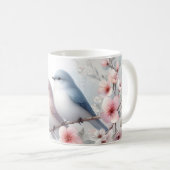 Mug Oiseaux d'amour romantiques Branche de fleurs de c (Devant droit)