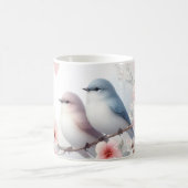 Mug Oiseaux d'amour romantiques Branche de fleurs de c (Centre)