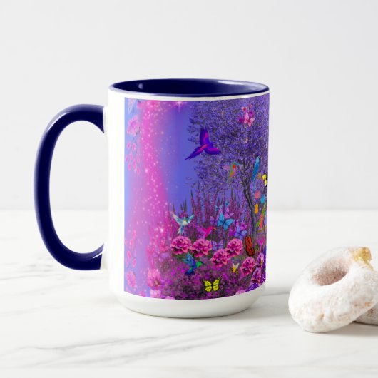Mug Oiseaux dans la boue de café Bush (Avec donut)