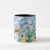 Mug Oiseaux dans la cour arrière Art peint à la main (Centre)