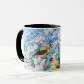 Mug Oiseaux dans la cour arrière Art peint à la main (Devant gauche)