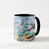Mug Oiseaux dans la cour arrière Art peint à la main (Devant droit)