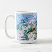 Mug Oiseaux dans la cour arrière Art peint à la main (Gauche)