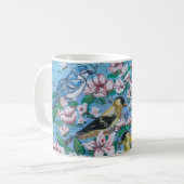 Mug Oiseaux Dans La Nature Bleu (Devant gauche)