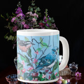 Mug Oiseaux dans le jardin bleu jay jaune finch
