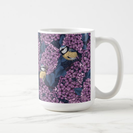 Mug Oiseaux dans le jardin violet lilas (Droite)