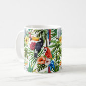 Mug Oiseaux d'aquarelle et motif tropicaux de (Devant gauche)
