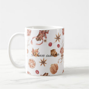 Mug Oiseaux d'automne Fleurs et Feuille Aquarelle