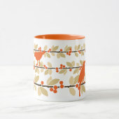 Mug Oiseaux d'automne sur des branches avec des baies  (Centre)