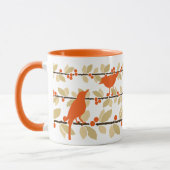 Mug Oiseaux d'automne sur des branches avec des baies  (Gauche)
