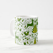 Mug Oiseaux de cerfs en fleurs de Noël or (Devant gauche)