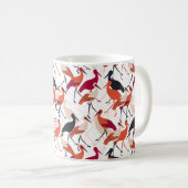 Mug Oiseaux de cigogne rouge et blanc Motif sans coutu (Devant droit)