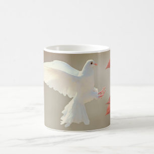 Mug Oiseaux de colombe blanche Voler la photographie d
