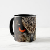 Mug Oiseaux de la Chouette de la moisissure yeux plume (Devant gauche)