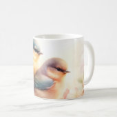 Mug Oiseaux de l'amour doux pastel de printemps Fleurs (Devant droit)
