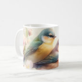 Mug Oiseaux de l'amour doux pastel de printemps Fleurs (Devant gauche)