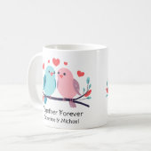 Mug Oiseaux de l'amour ensemble pour toujours Mariage (Devant gauche)