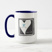 Mug Oiseaux de l'amour modernes personnalisés Cœur ble (Gauche)