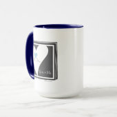 Mug Oiseaux de l'amour modernes personnalisés Cœur ble (Devant gauche)