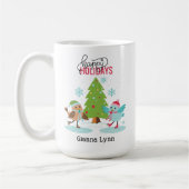 Mug Oiseaux de patinage sur glace Noël personnalisé (Gauche)