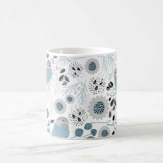 Mug Oiseaux de poulet Fleurs gris bleu mignonnes Berri (Centre)