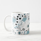 Mug Oiseaux de poulet Fleurs gris bleu mignonnes Berri (Gauche)