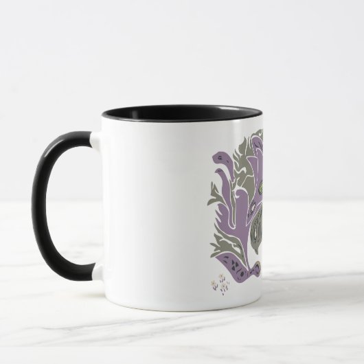 Mug Oiseaux d'élevage enchevêtrés TWArt 12-violet (Gauche)