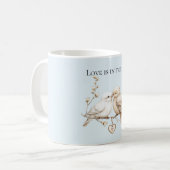 Mug Oiseaux du cœur d'amour romantique (Devant gauche)