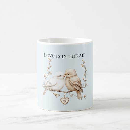 Mug Oiseaux du cœur d'amour romantique (Centre)