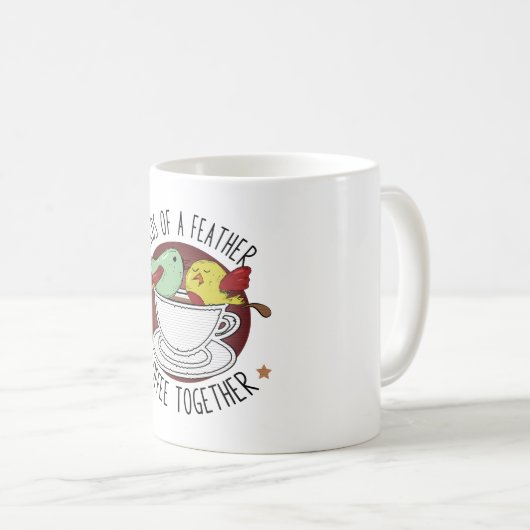 MUG OISEAUX D'UN CAFÉ DE PÂTE ENSEMBLE (Devant droit)