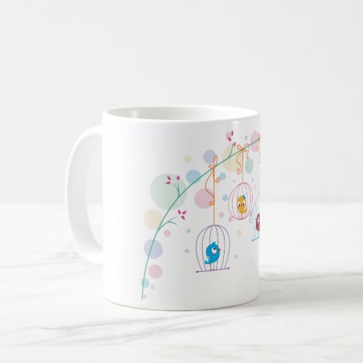 Mug Oiseaux En Cages (Devant gauche)