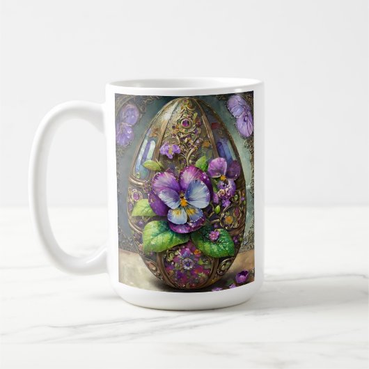 Mug Oiseaux en fleurs Pied violets Fleur sauvage Oeuf  (Gauche)
