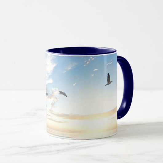 Mug Oiseaux en vol au-dessus de l'océan (Devant droit)