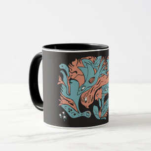 Mug Oiseaux esthétiques enchevêtrés TWArt 12-noir